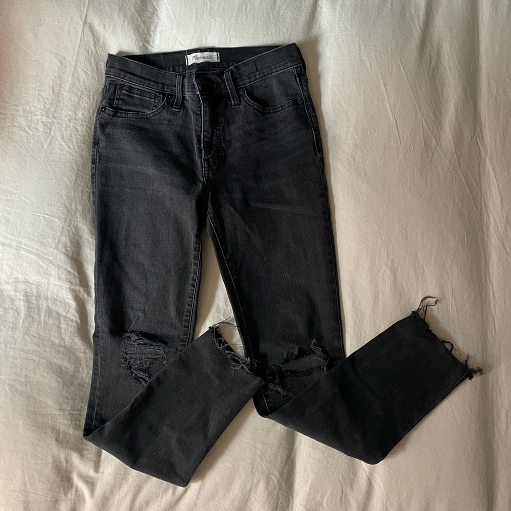 Madewell 9" High-Rise Skinny Jeans in Black Sea